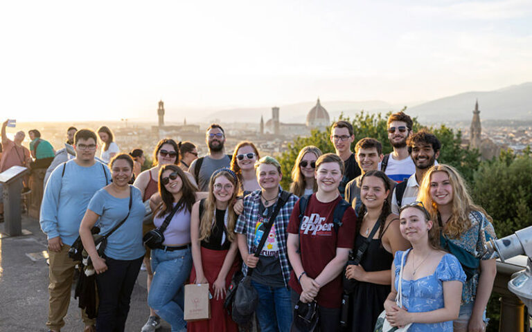 Students in CAMS/HIST 199 Roman Cities at Piazzale Michelangelo in Florence, Italy in June 2022