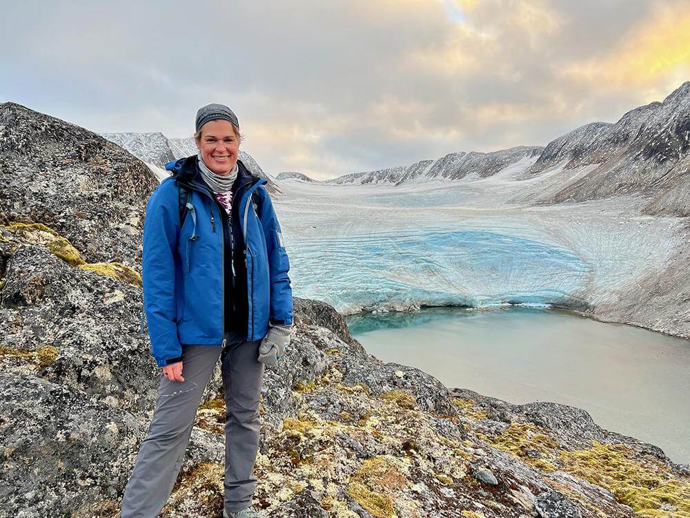 Professor of English Hester Blum at the Holmiabukta glacier