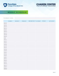 Chaiken Resource - Weekly Schedule