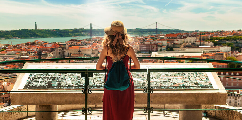 Miradouro da Senhora do Monte, a vantage point that offers stunning panoramic views of the city of Lisbon.