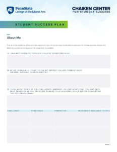 Chaiken Resource - Student Success Plan
