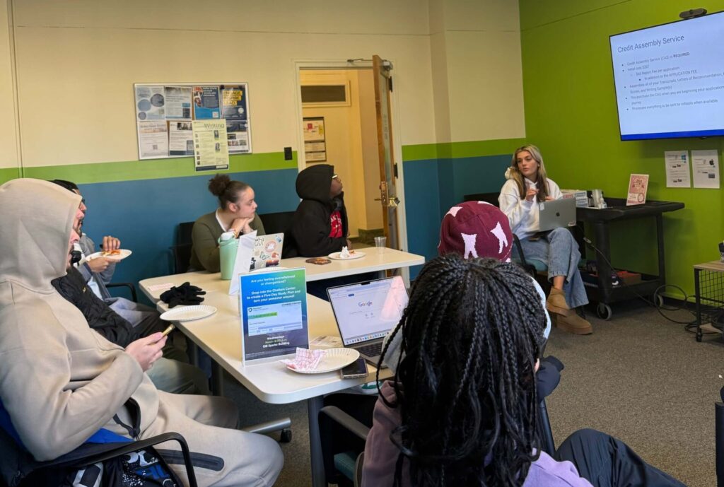 Penn State Senior, Sofia Chickos, speaking with the Chaiken Center Pre-Law Group about her experience with the law school and LAST application processes.