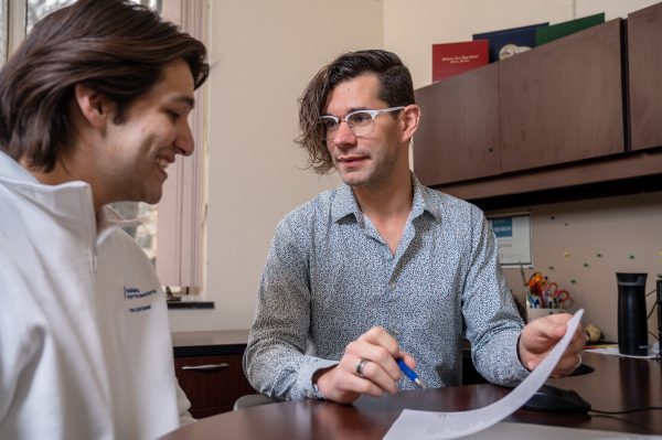 Director of Advising Greg Nolan meets with a Liberal Arts student.