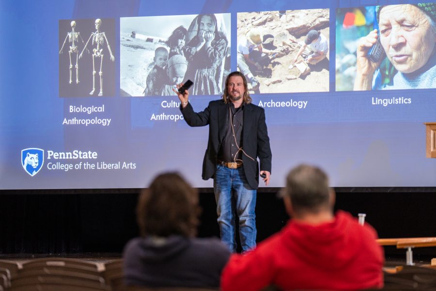 Kirk French, teaching professor of anthropology, presenting a Sparks Seminar.