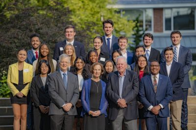 Associate Dean Page, Jinnie Chapel, John Chapel, and Clarence Lang with the 2022 Chapel Interns