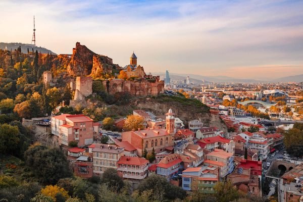 Old Tbilisi, Georgia, at sunset.