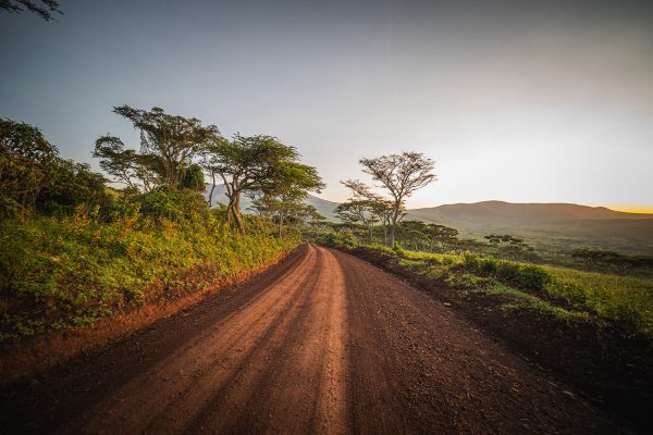 Sunrise over the Ngorongoro Conservation Area.