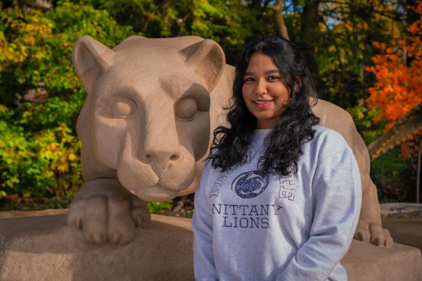Liberal Arts student Nurayeen Mehrun Nuha at the Lion Shrine in October 2022