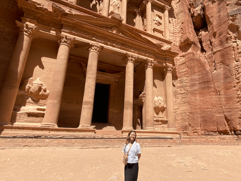 Jessica Krieger, who will graduate from Penn State in 2026, stands in front of Temple of Hercules in Amman, Jordan.