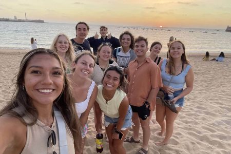 Stevens Gustafson and classmates enjoyed the beach in Cádiz, Spain.
